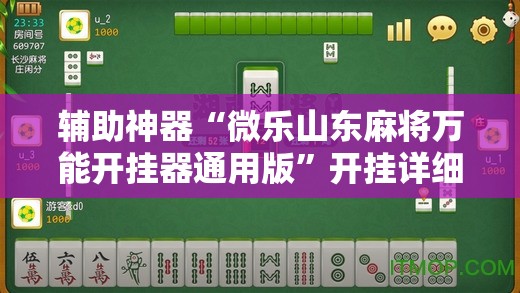 辅助神器“微乐山东麻将万能开挂器通用版	”开挂详细教程